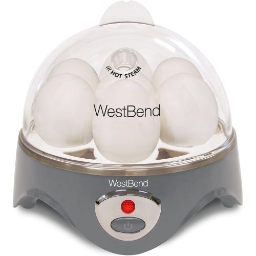 [아마존베스트]West Bend Automatic Electric Cooker Hard-or Soft-Cook 7 Eggs or 2 Poached or Scrambled, 360-Watts, Gray