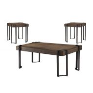 Acme Furniture ACME Furniture Gilda 3 Piece Coffee and End Table Set, Weathered Dark Oak