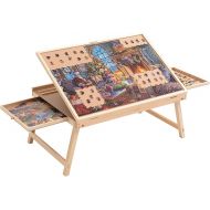 Lavievert Tilting Puzzle Table with 2 Drawers, Adjustable Jigsaw Puzzle Board for Adults & Kids, Portable Wooden Puzzle Plateau with Folding Legs & Non-Slip Tabletop for Up to 1000 Pieces