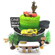 Cake Toppers Cars 3 Birthday Cake Topper Set Featuring Lightning McQueen and Cruz Ramirez Figures with...