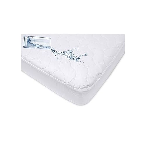  American Baby Company Waterproof Fitted Porta/Mini Crib Mattress Protector, Quilted and Noiseless Mini Crib Pad Cover, White, 38