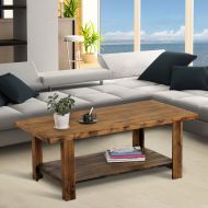 Olee Sleep 46 Inch Soild Wood Coffee Table/Dining Table/TV Table/Sofa Table/End Table/Side Table/Office Table/Computer Table, Stylish Natural Brown (Rustic Brown)