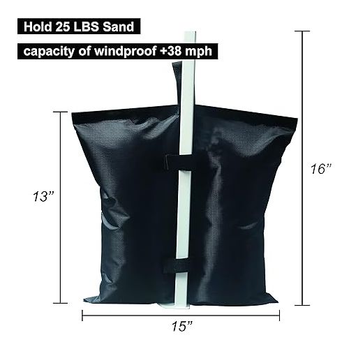  ABCCANOPY Canopy Weights 112 LBS Gazebo Tent Sand Bags,4pcs-Pack (Black)