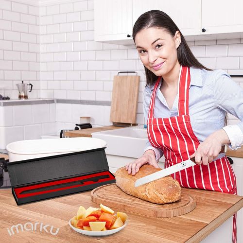  imarku Serrated Bread Knife 10 Inch - High Carbon Ultra Sharp Stainless Steel Kitchen Knife