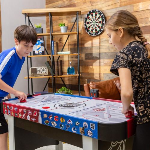  EastPoint Sports 48 Mid-Size NHL Rush Indoor Hover Hockey Game Table; Easy Setup, Air-Powered Play with LED Scoring, Black