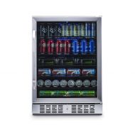 NewAir Built-In Beverage Cooler and Refrigerator, Stainless Steel Mini Fridge with Glass Door, 177 Can Capacity, ABR-1770