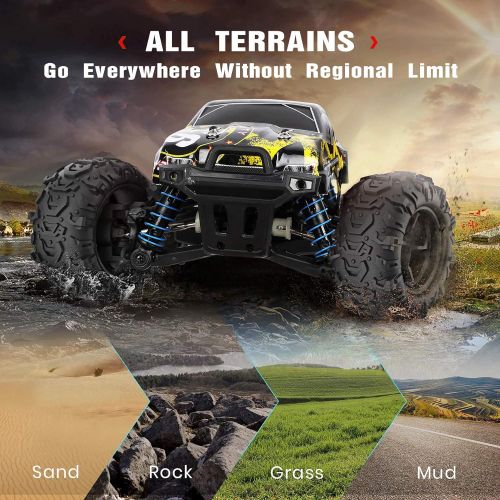  EP EXERCISE N PLAY 1/18 RC Cars, Boys Remote Control Car 4x4 Off Road Electric RC Monster Truck, Fast 30+ MPH All Terrain RC Car Vehicle Trucks Toy for Kids and Adults, with 2 Rechargeable Batteries