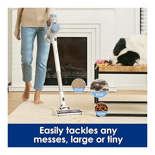  Tineco A11 Pet Cordless Stick Vacuum Cleaner, Lightweight with ZeroTangle Brush Powerful Handheld Vacuum for Hard Floor, Carpet and Pet