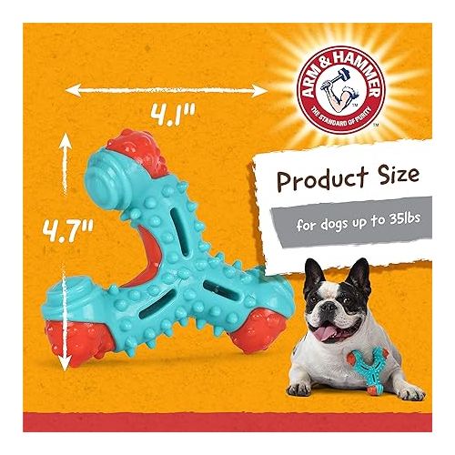  Arm & Hammer for Pets Nubbies Wishbone Dog Dental Toy| Best Dog Chew Toy for Moderate Chewers | Dog Dental Toy Helps Reduce Plaque & Tartar | Chicken Flavor Baking Soda (Pack of 1)