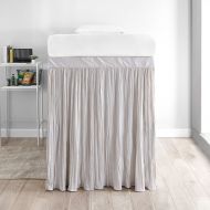 DormCo Crinkle Extended Bed Skirt Twin XL (3 Panel Set) - Jet Stream