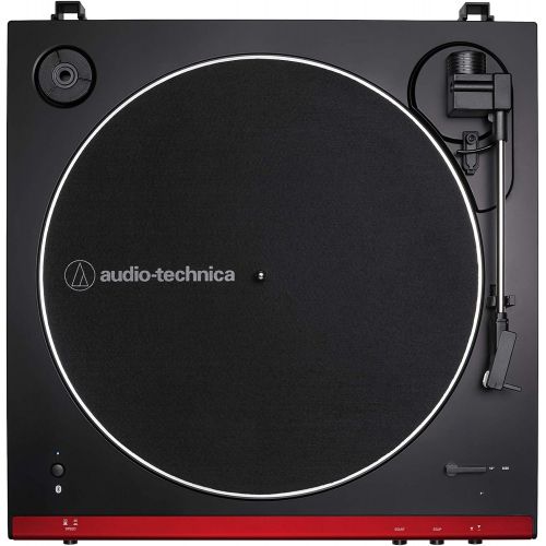 오디오테크니카 Audio-Technica AT-LP60XBT-RD Fully Automatic Belt-Drive Stereo Turntable, Red/Black, Bluetooth, Hi-Fi, 2 Speed