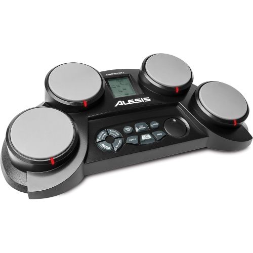  Alesis Compact Kit 4 | Portable 4-Pad Tabletop Electronic Drum Kit with Velocity-Sensitive Drum Pads, 70 Drum Sounds, Coaching Feature, Game Functions, Battery- or AC-Power and Dru