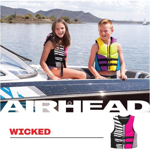  Airhead Youth WICKED Kwik-Dry Neolite Flex Life Vest, Hot Pink