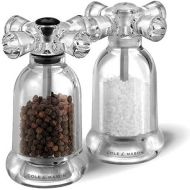 COLE & MASON Tap Salt and Pepper Grinder Set - Acrylic Mills Include Precision Mechanisms and Premium Sea Salt and Peppercorns