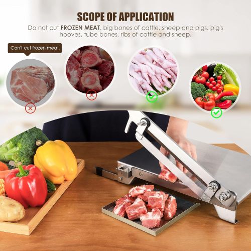  [아마존베스트]CGOLDENWALL Manual Ribs Meat Chopper Slicer Stainless Steel Hard Bone Cutter Beef Mutton Household Vegetable Food Slicer Slicing Machine for Home Cooking