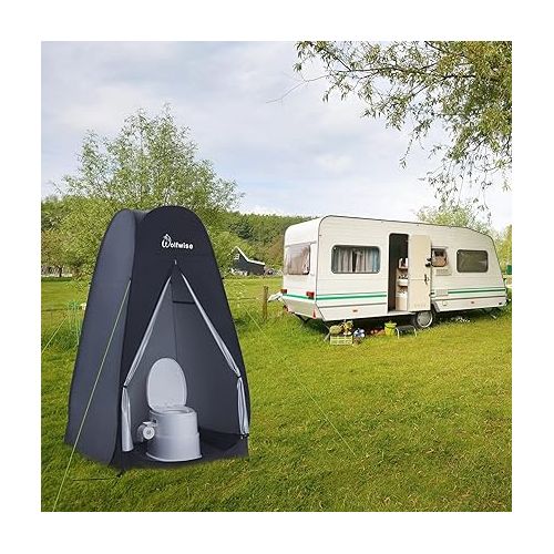  WolfWise 6.6FT Portable Pop Up Shower Privacy Tent Spacious Dressing Changing Room for Toilet Camping Biking Beach