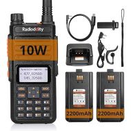 Radioddity GA-510 10-Watt Ham Radio, Dual Band Handheld High Power Long Range Two Way Radio with Two 2200mAh Batteries & CH340 Programming Cable