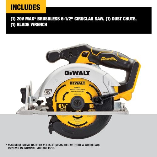  [아마존베스트]DEWALT 20V MAX Circular Saw, 6-1/2-Inch, Cordless, Tool Only (DCS565B)