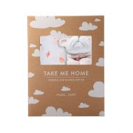 Angel Dear Swaddle and Blankie Gift Set, Dolphin with Pink Bulldog