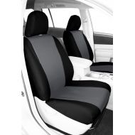 CalTrend Front Row Bucket Custom Fit Seat Cover for Select Ford Fusion Models - I Cant Believe Its Not Leather (Light Grey Insert with Black Trim)