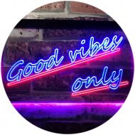 ADVPRO Good Vibes Only Wall Plaque Night Light Dual Color LED Neon Sign Blue & Red 12 x 8.5 st6s32-i1077-br