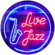 ADVPRO Live Jazz Music Room Dual Color LED Neon Sign Red & Blue 12 x 8.5 st6s32-i2468-rb
