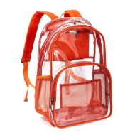 Leaper Clear Backpack Transparent Backpack for School, Security Travel, Orange