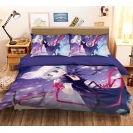 AJ WALLPAPER 3D Sky Girl 151 Japan Anime Game Summer Bedding Pillowcases Quilt Duvet Cover Set Single Queen King | 3D Photo Bedding, AJ US Wendy (Queen)