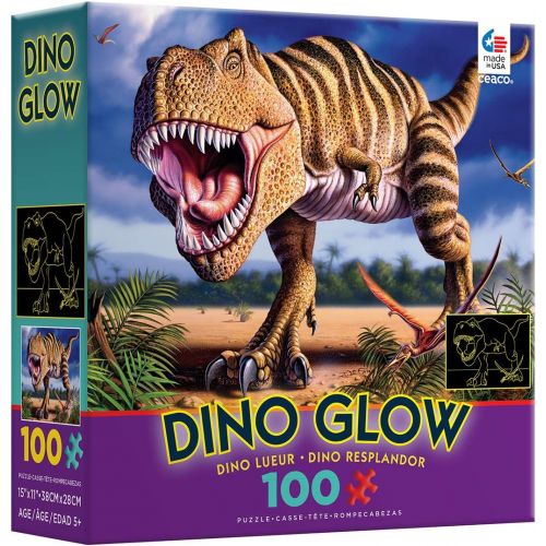  Ceaco Dino Glow in The Dark TRex Puzzle (100 Piece)