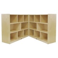 ECR4Kids Birch School Classroom Fold & Lock, 8-Section Storage Cabinet, Natural, 36 H