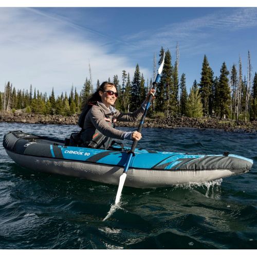  AQUAGLIDE Chinook 90 Inflatable Kayak, 1 Person, Multicolor, Medium