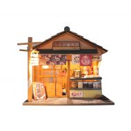 Cool Beans Boutique Miniature DIY Dollhouse Kit Wooden Japanese Grocery Store with Dust Cover - Architecture Model kit (English Manual) - Grocery Store D035Z