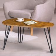 Olee Sleep Wood Coffee Table/Boomerang Design (Rustic Brown)