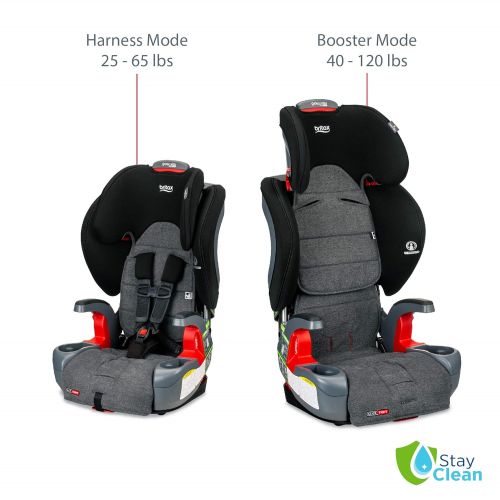  Britax Grow with You ClickTight Harness-2-Booster Car Seat, StayClean Grey - Stain, Moisture & Odor Resistant Fabric