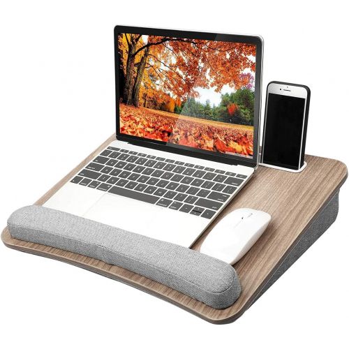  [아마존베스트]HUANUO Lap Laptop Desk - Portable Lap Desk with Pillow Cushion, Fits up to 15.6 inch Laptop, with Anti-Slip Strip & Storage Function for Home Office Students Use as Computer Laptop