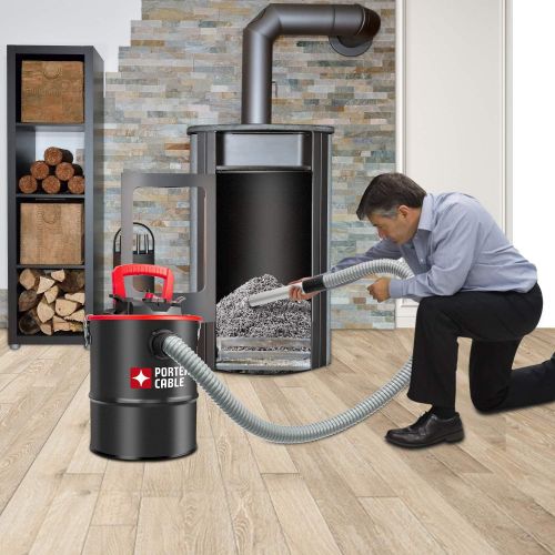  Porter Cable 4 Gallon Ash Vacuum, 4 Peak HP Ash Vac with Powerful Suction for Fireplaces, Wood Burning Stoves, Bonfire Pits, and Pellet Stoves PCX 18184 , Black