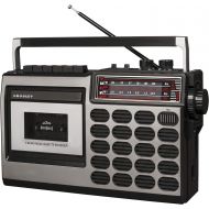 [무료배송]크로슬리 레트로 블루투스 라디오 Crosley CT100B-SI Retro Portable Cassette Player with Bluetooth, AM/FM Radio, and Built-in Microphone, Silver