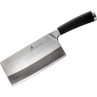 ZHEN Japanese VG-10 3-Layer Forged High Carbon Stainless Steel Medium Duty Cleaver Chef Butcher Chopping Knife (Bone Chopper), 6.5-inch, TPR Handle