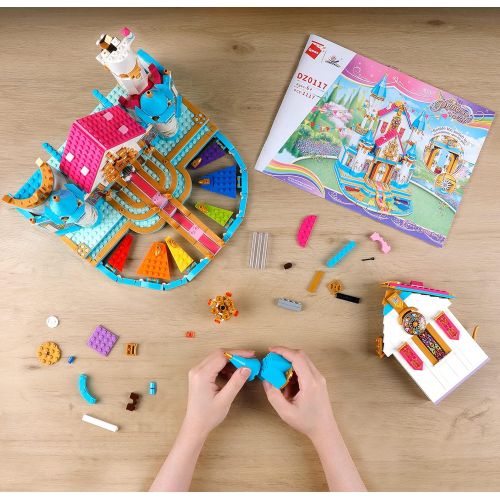  EP EXERCISE N PLAY Friends Flower Castle Building Kit, 1117 Pieces Girls Princess Castle Building Blocks Toys, Creative Construction STEM Building Toys, Best Learning Roleplay Gift for Boys and Girls