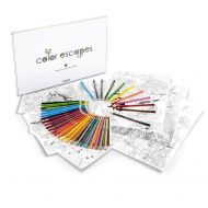 Crayola Color Escapes Coloring Pages & Pencil Kit, Garden Edition, 12 Premium Pages by renowned artist Claudia Nice, 12 Watercolor Pencils, 50 Colored Pencils, Adult Coloring, Art