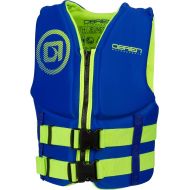 OBrien Youth Traditinal Neoprene Life Jacket, 50-90lbs, Blue/Green
