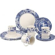 Spode Blue Italian Brocato 12 Piece Dinnerware Set | Service for 4 | Dinner Plate, Salad Plate, and Mug | Made of Fine Earthenware | Microwave and Dishwasher Safe