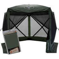 Gazelle Tents GG501GR G5 Pop-Up Portable 5-Sided Hub Gazebo/Screen Tent, Alpine Green, Easy Instant Set Up in 60 Seconds, Includes Free 3 Pack of Wind Panels