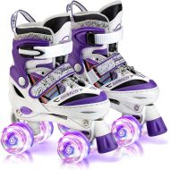Kuxuan skates Saya Roller Skates Adjustable for Kids,with All Wheels Light up,Fun Illuminating for Girls and Ladies