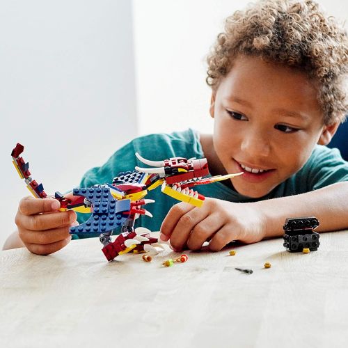  LEGO Creator 3in1 Fire Dragon 31102 Building Kit, Cool Buildable Toy for Kids, New 2020 (234 Pieces)