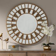 Possini Euro Design Possini Euro Mosaic Gold Leaf 33 Sunburst Wheel Wall Mirror