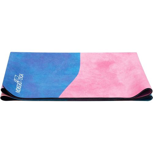  YOGA DESIGN LAB | The Travel Yoga Mat | 2-in-1 Mat+Towel | Lightweight, Foldable, Eco Luxury | Ideal Hot Yoga, Bikram, Pilates, Barre, Sweat | 1mm Thick | Includes Carrying Strap!