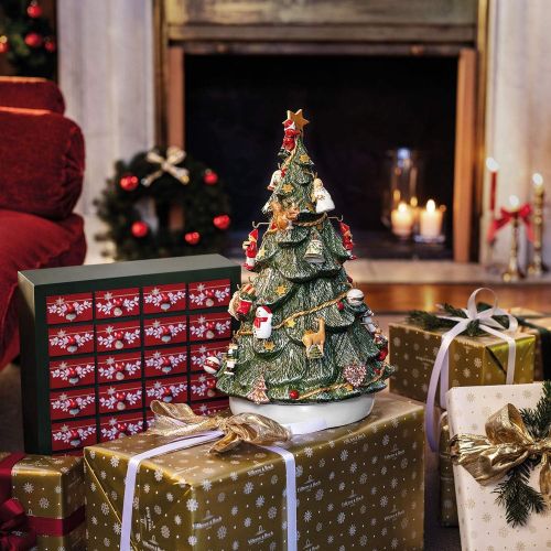  Villeroy & Boch Christmas Toys Memory Advent Calendar Set, Including Tree, 26 Pieces, 43cm, Red/Multicolour