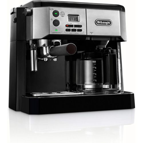 드롱기 DeLonghi BCO430BM All-in-One Combination Maker & Espresso Machine + Advanced Milk Frother for Cappuccino, Latte & Macchiato + Glass Coffee Pot 10-Cup