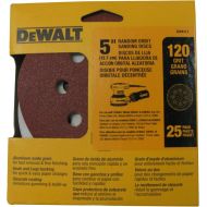 DEWALT DW4311 5-Inch 8 Hole 120 Grit Hook and Loop Random Orbit Sandpaper (25-Pack)